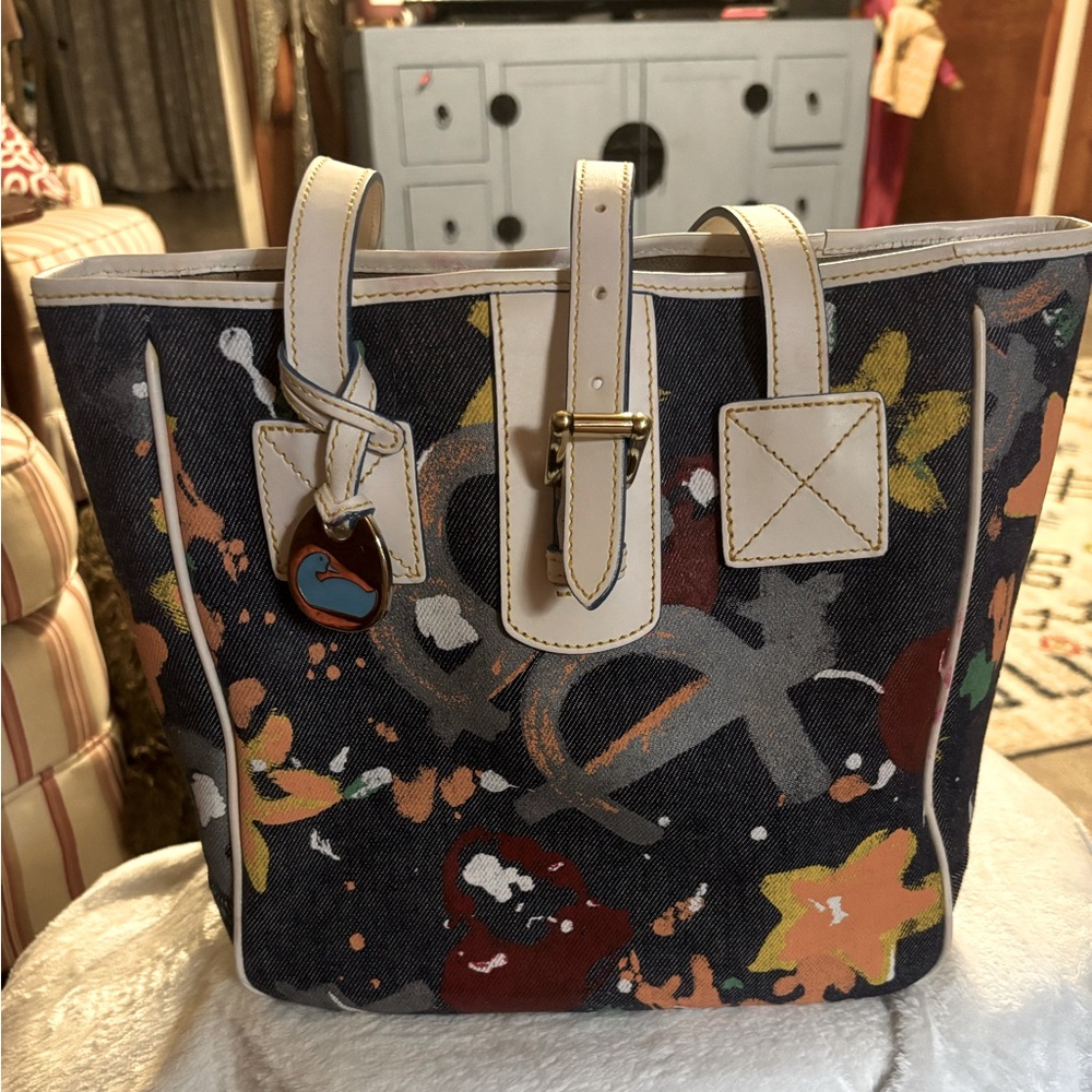 Dooney and Bourke floral Denim Tote Bag